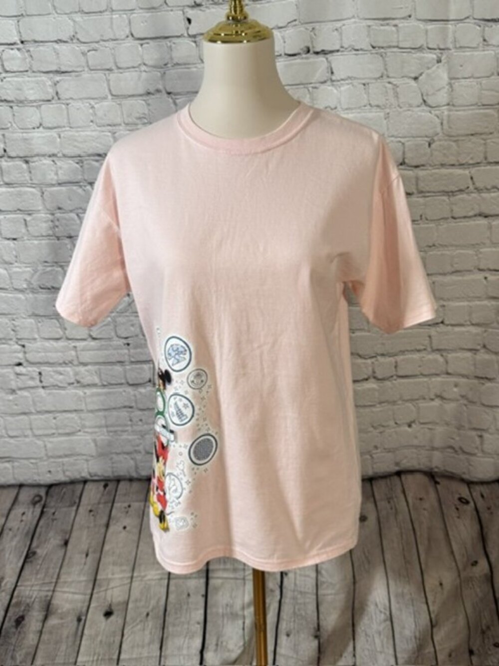 Disney Parks Mickey Minnie Pink T-Shirt Youth XL Women's S Fit NWOT